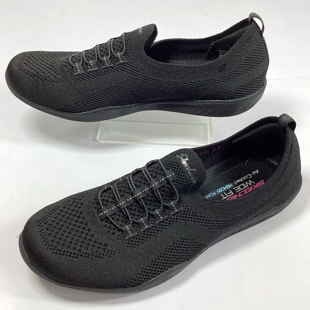 Skechers Newbury ST Every Angle Slip On Shoes Womens Size 7.5 Wide Stretch